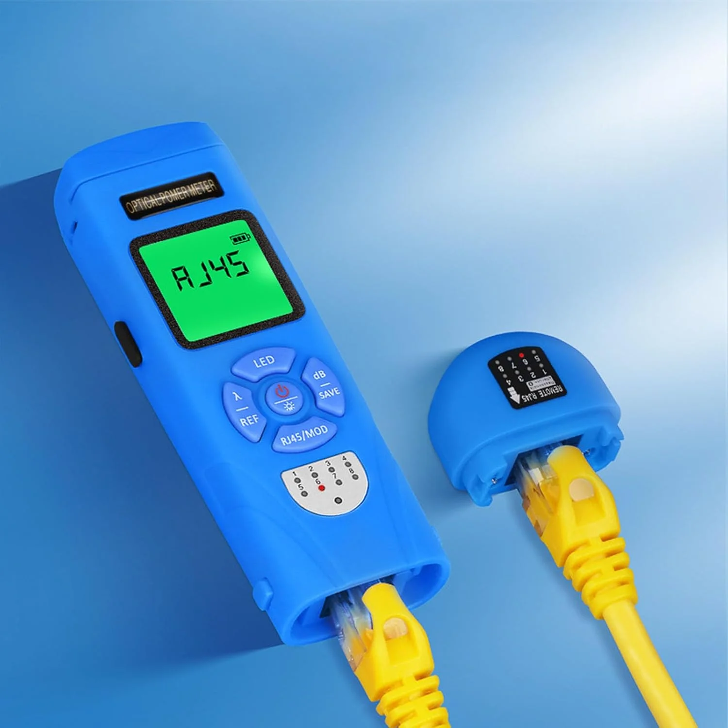 تستر کابل فیبر نوری Asixxsix، توان سنج نوری قابل حمل -50 تا +26dBm با نور LED تست RJ45، 10 طول موج، برای کابل شبکه فیبر نوری تستر کابل فیبر نوری Asixxsix، توان سنج نوری قابل حمل -50 تا +26dBm با نور LED تست RJ45، 10 طول موج، برای کابل شبکه فیبر نوری