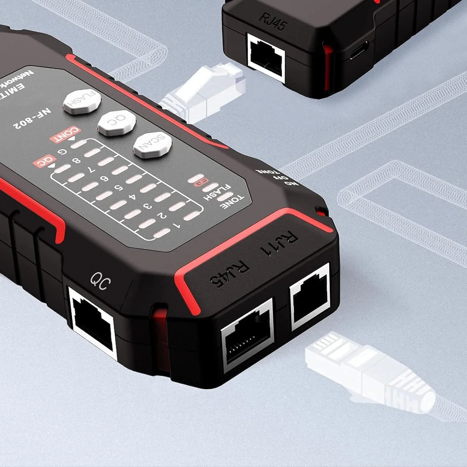 ردیاب خط آزونی، ردیاب سیم شبکه، تستر کابل شبکه RJ11 RJ45، ردیاب کابل اترنت چند منظوره ضد تداخل برای کابل شبکه، خط تلفن، سیم نول و سیم برق ردیاب خط آزونی، ردیاب سیم شبکه، تستر کابل شبکه RJ11 RJ45، ردیاب کابل اترنت چند منظوره ضد تداخل برای کابل شبکه، خط تلفن، سیم نول و سیم برق