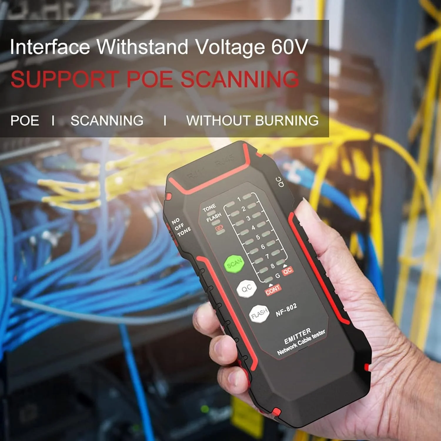 ردیاب خط آزونی، ردیاب سیم شبکه، تستر کابل شبکه RJ11 RJ45، ردیاب کابل اترنت چند منظوره ضد تداخل برای کابل شبکه، خط تلفن، سیم نول و سیم برق ردیاب خط آزونی، ردیاب سیم شبکه، تستر کابل شبکه RJ11 RJ45، ردیاب کابل اترنت چند منظوره ضد تداخل برای کابل شبکه، خط تلفن، سیم نول و سیم برق