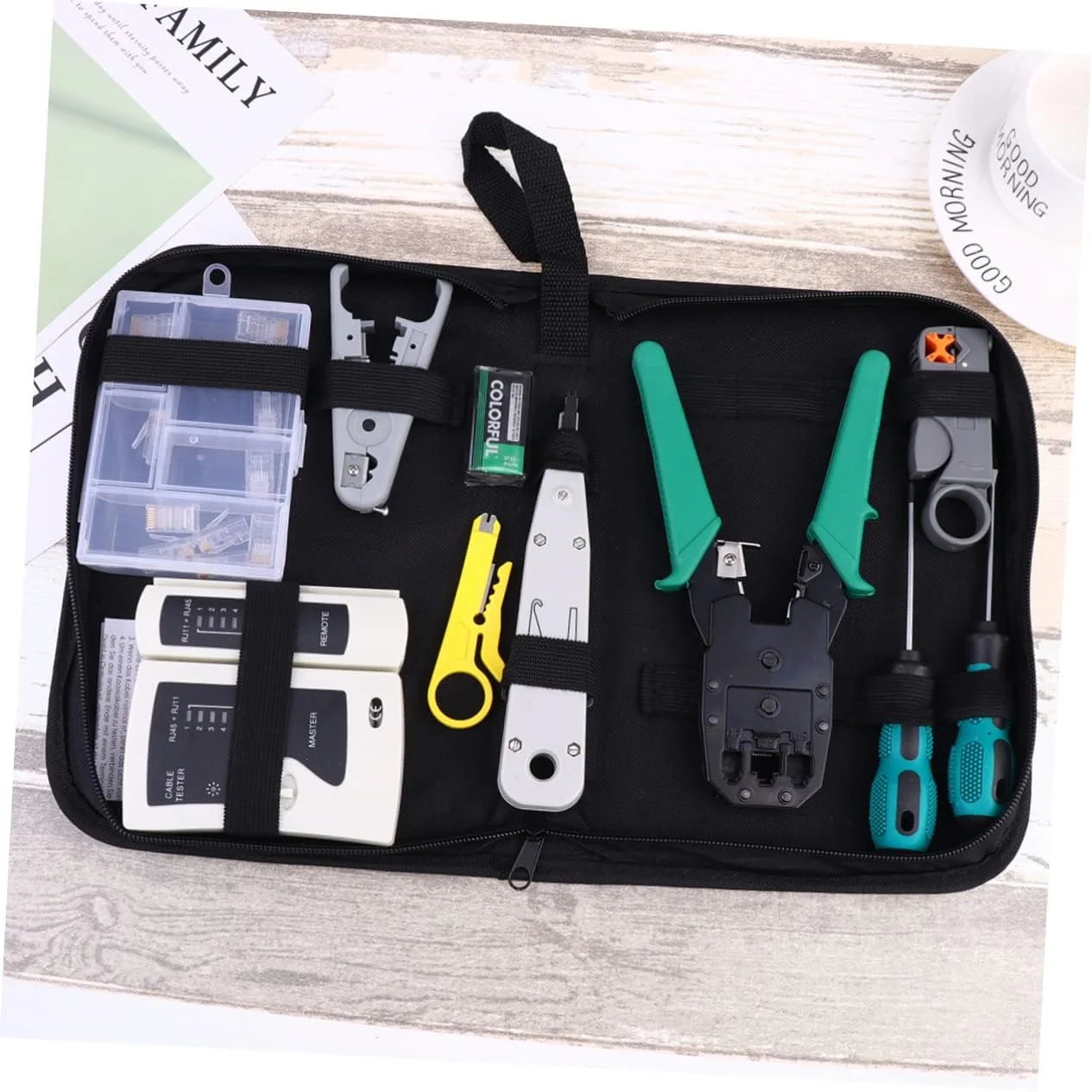 مجموعه ابزار تست کابل LAN Baluue، ابزار تعمیر، ابزار سیم کشی، مجموعه ابزار خاتمه اترنت، پیچ گوشتی شبکه، سیم لخت کن، ابزار نصب شبکه، گیره کابل پرس مجموعه ابزار تست کابل LAN Baluue، ابزار تعمیر، ابزار سیم کشی، مجموعه ابزار خاتمه اترنت، پیچ گوشتی شبکه، سیم لخت کن، ابزار نصب شبکه، گیره کابل پرس