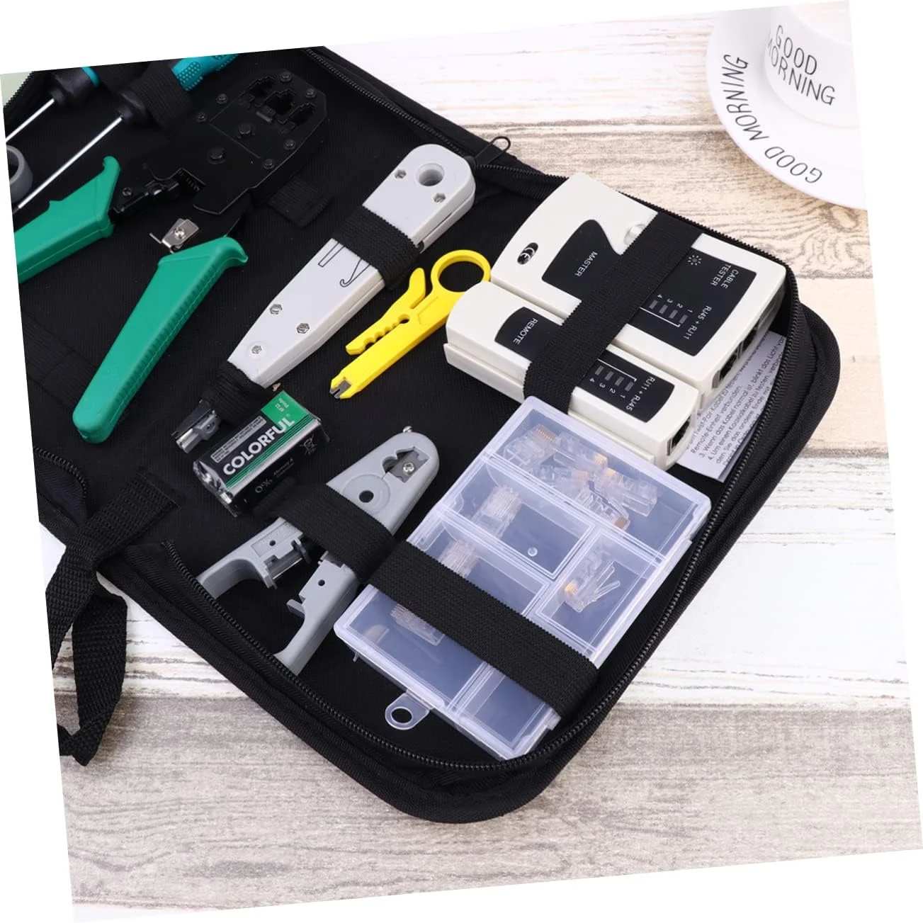 مجموعه ابزار تست کابل LAN Baluue، ابزار تعمیر، ابزار سیم کشی، مجموعه ابزار خاتمه اترنت، پیچ گوشتی شبکه، سیم لخت کن، ابزار نصب شبکه، گیره کابل پرس مجموعه ابزار تست کابل LAN Baluue، ابزار تعمیر، ابزار سیم کشی، مجموعه ابزار خاتمه اترنت، پیچ گوشتی شبکه، سیم لخت کن، ابزار نصب شبکه، گیره کابل پرس