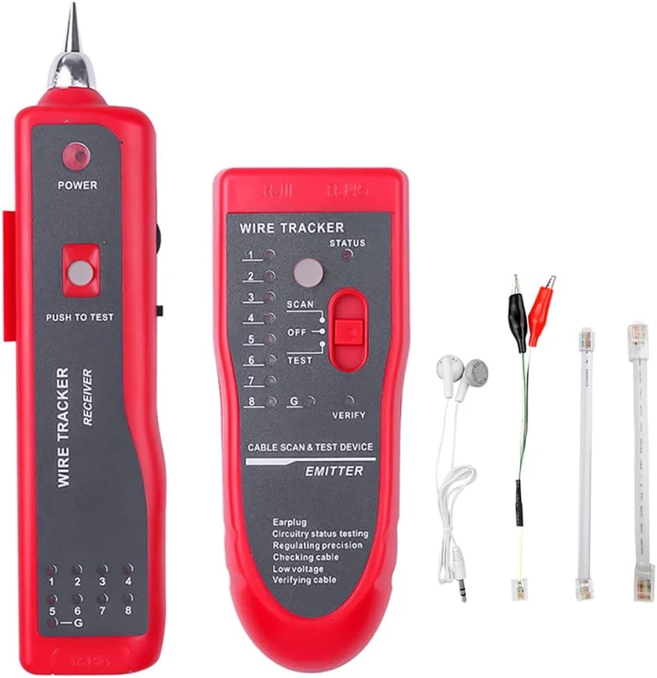 تستر کابل شبکه RJ45 RJ11، ردیاب کابل، یابنده خط، تستر سیم با گوشی و ابزار برای تست خط تلفن، مرتب سازی کابل، مرتب سازی نگهداری شبکه