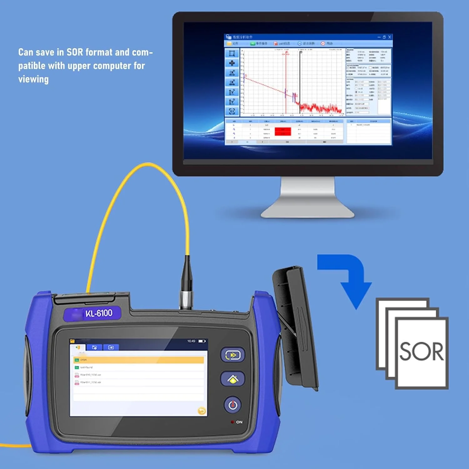 تستر فیبر نوری OTDR Bewinner، طول موج 1550 نانومتر با صفحه نمایش لمسی LCD 4.3 اینچی، محدوده دینامیکی 24dB، تستر فیبر با VFL OPM LS OLS RJ45 داخلی، عملکردهای ابزار شبکه کابل RJ45 تستر فیبر نوری OTDR Bewinner، طول موج 1550 نانومتر با صفحه نمایش لمسی LCD 4.3 اینچی، محدوده دینامیکی 24dB، تستر فیبر با VFL OPM LS OLS RJ45 داخلی، عملکردهای ابزار شبکه کابل RJ45