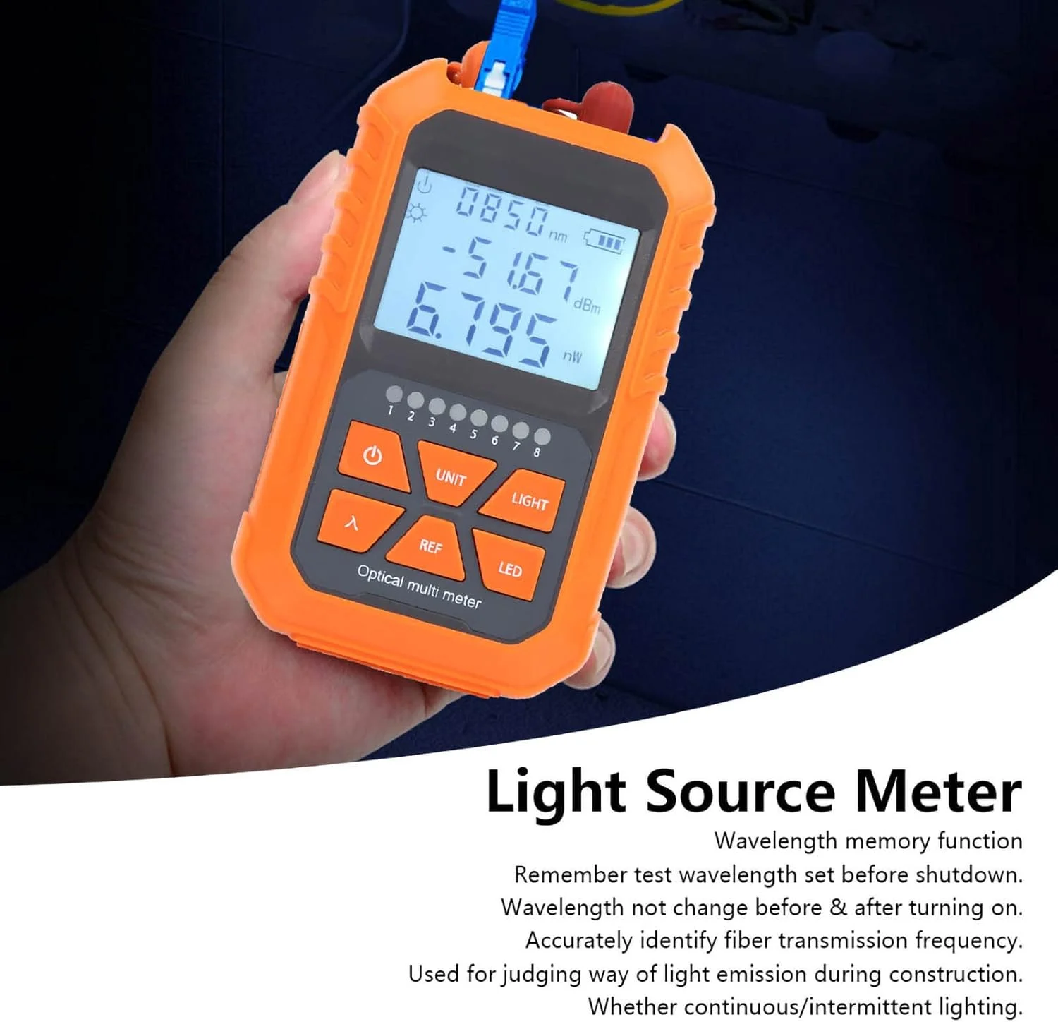 توانسنج نوری، تستر کوچک تضعیف نور فیبر، نور قرمز، آشکارساز کابل شبکه چند منظوره، حافظه طول موج، تستر کابل شبکه توانسنج نوری، تستر کوچک تضعیف نور فیبر، نور قرمز، آشکارساز کابل شبکه چند منظوره، حافظه طول موج، تستر کابل شبکه