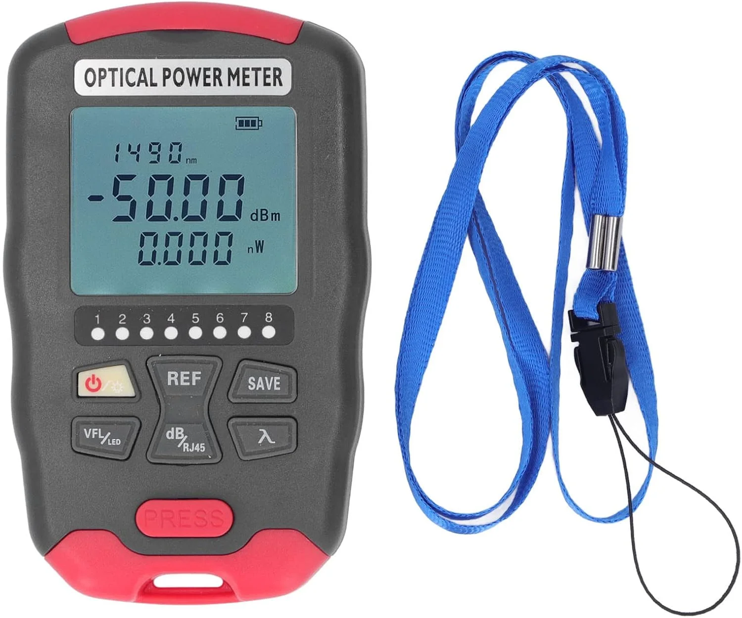 نورسنج فیبر نوری بریلوکسا با نور قرمز VFL، تستر کابل شبکه، نور LED، مولتی متر نوری (70- تا 10+dBm)
