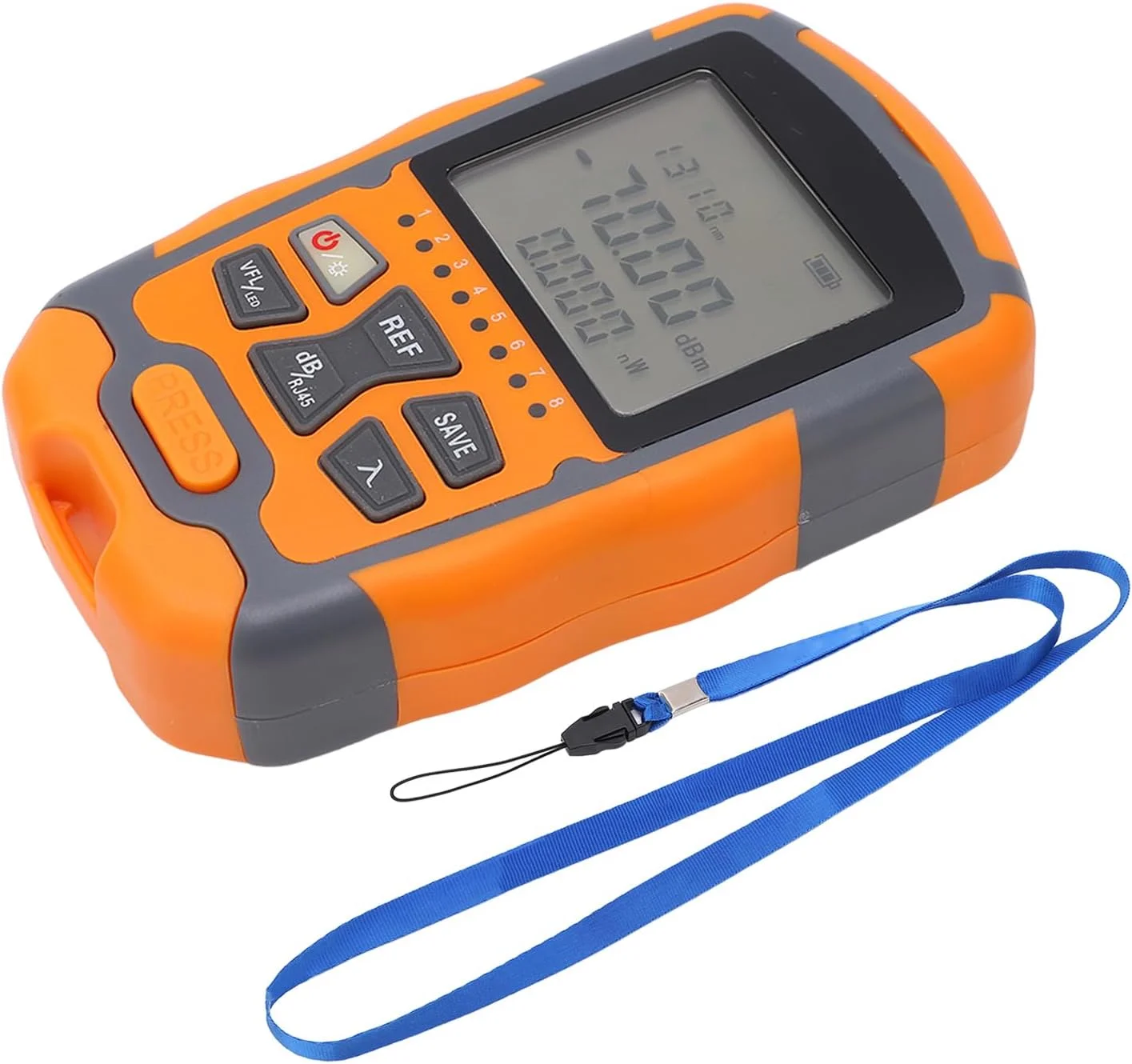 تستر کابل فیبر نوری، پاور متر فیبر نوری با رابط، تستر دیجیتال فیبر، تستر کابل شبکه نوری -70 تا +10dbm، تستر فیبر قابل حمل 4 در 1 (1MW)