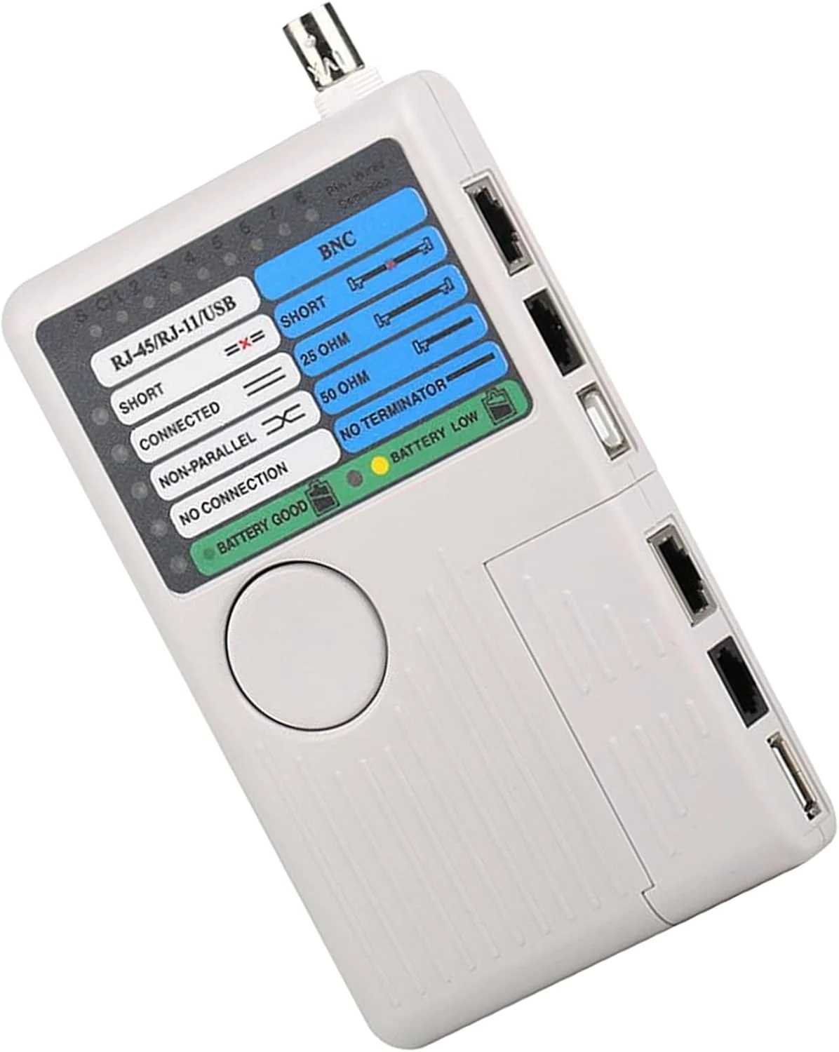 تستر کابل شبکه 4 در 1 RJ45/RJ11/USB/BNC تستر سیم کابل LAN