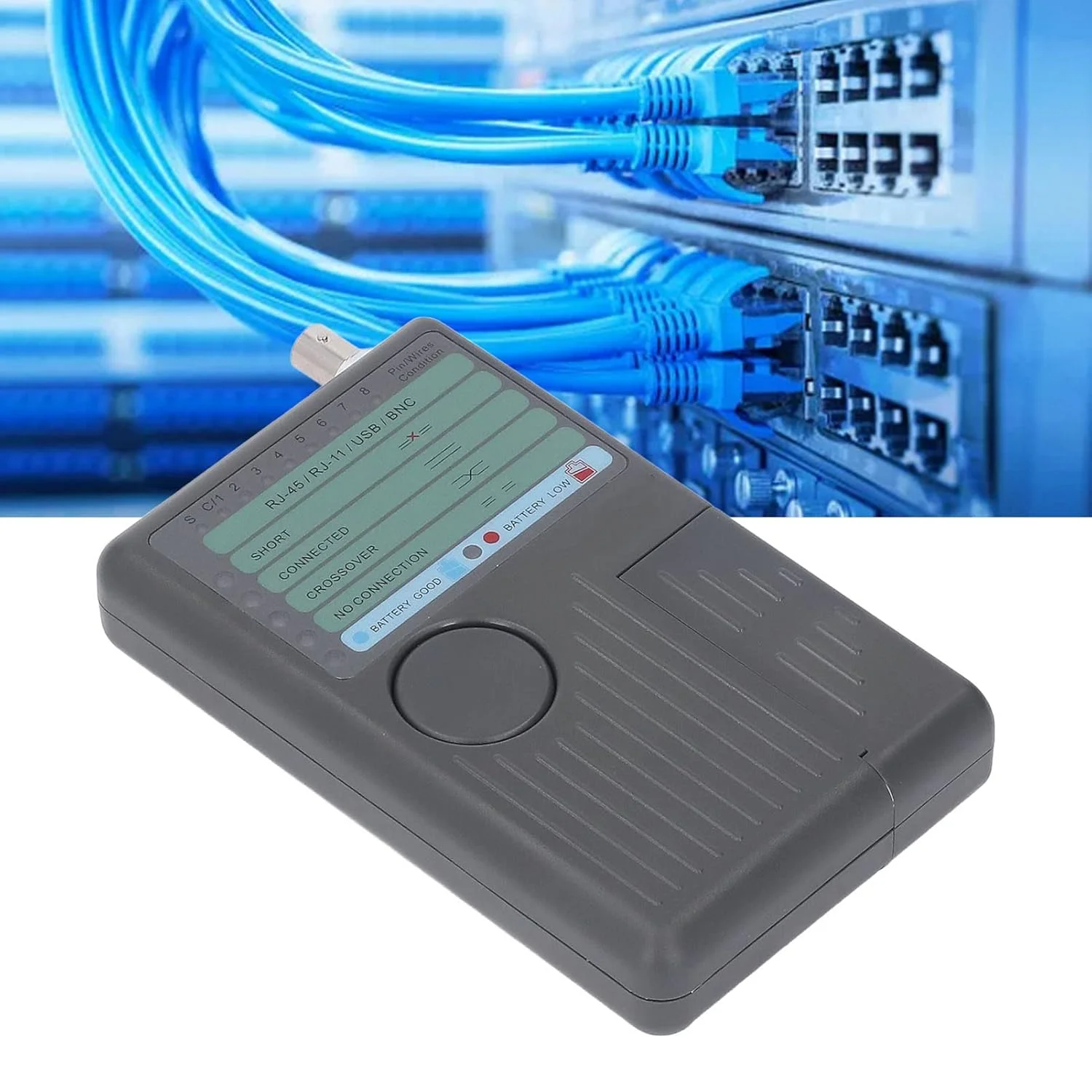 ردیاب پیوستگی سیگنال کابل HAIRA، تستر شبکه دستی با نشانگر LED، چند منظوره با راندمان بالا و اندازه جمع و جور با کانکتور برای سیم RJ45 RJ11 USB BNC ردیاب پیوستگی سیگنال کابل HAIRA، تستر شبکه دستی با نشانگر LED، چند منظوره با راندمان بالا و اندازه جمع و جور با کانکتور برای سیم RJ45 RJ11 USB BNC