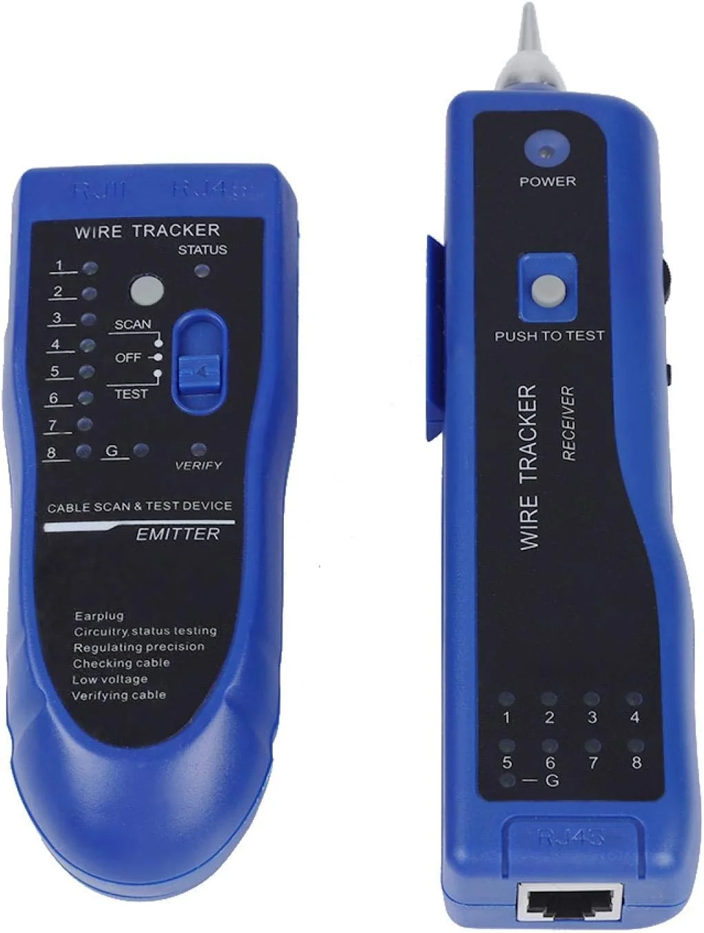 ابزار ردیاب سیم پروب، ردیاب کابل صدا، ژنراتور چند منظوره قابل حمل برای تستر خط تلفن و بررسی تداوم (آبی)