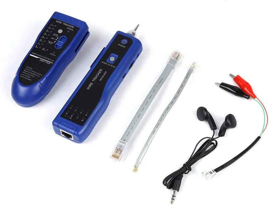 ابزار ردیاب سیم پروب، ردیاب کابل صدا، ژنراتور چند منظوره قابل حمل برای تستر خط تلفن و بررسی تداوم (آبی) ابزار ردیاب سیم پروب، ردیاب کابل صدا، ژنراتور چند منظوره قابل حمل برای تستر خط تلفن و بررسی تداوم (آبی)