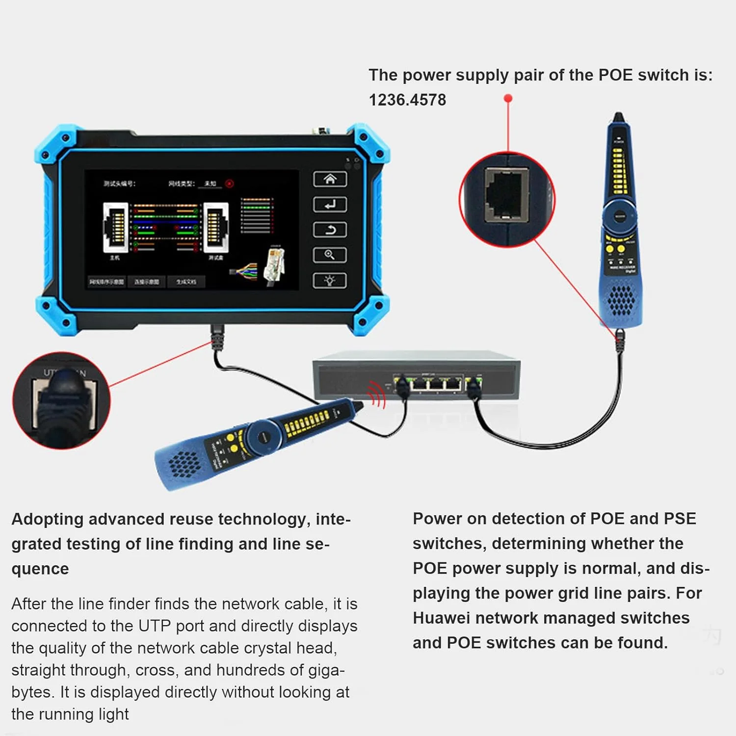 ردیاب سیم دیجیتال، تستر کابل شبکه چند منظوره، مکان یاب سیم زیرزمینی، تستر کابل اترنت به همراه کابل اتصال ردیاب سیم دیجیتال، تستر کابل شبکه چند منظوره، مکان یاب سیم زیرزمینی، تستر کابل اترنت به همراه کابل اتصال