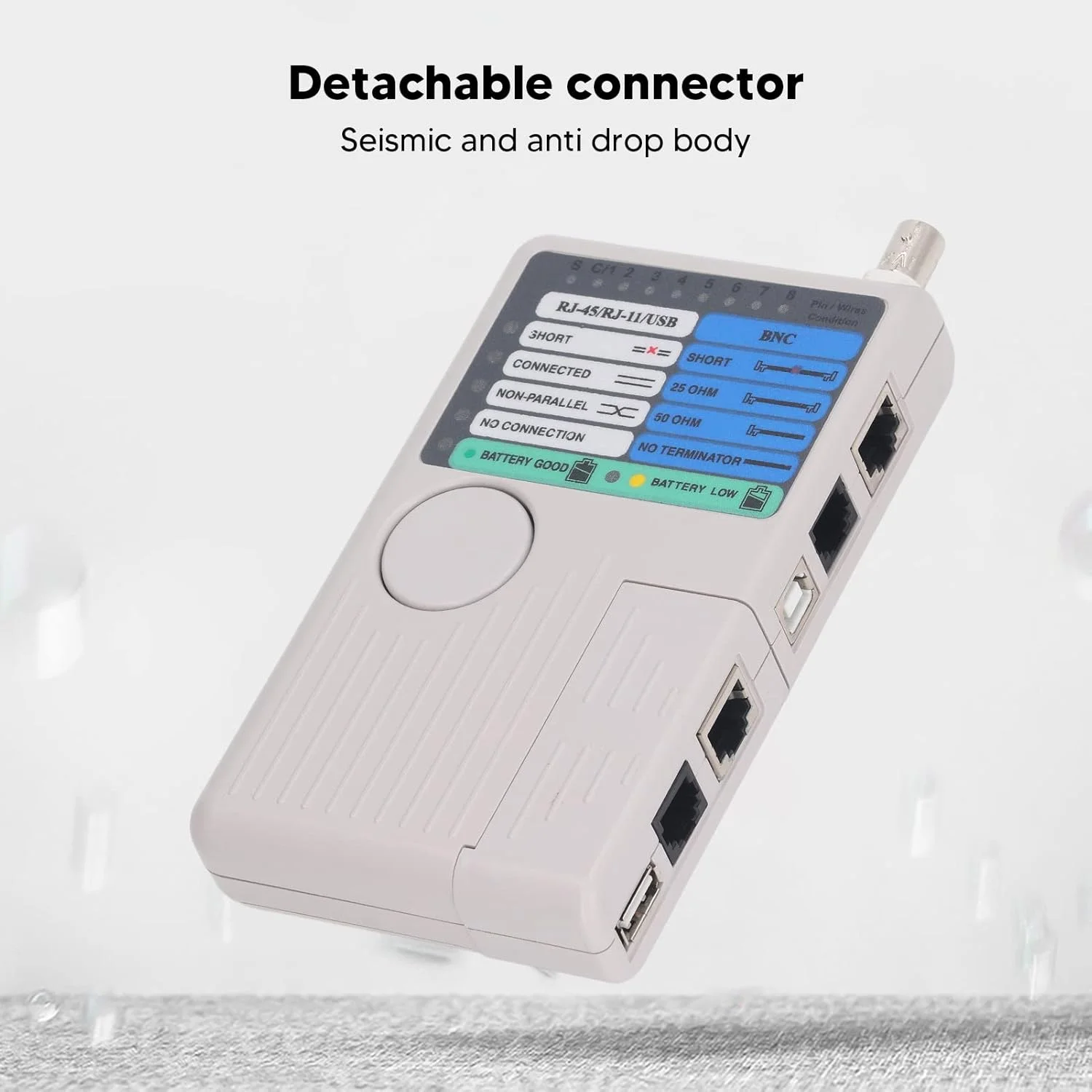 دستگاه تست کابل 4 در 1 Cryfokt، متر چند منظوره برای کابل تلفن، BNC، USB، RJ11، RJ45 و کواکسیال