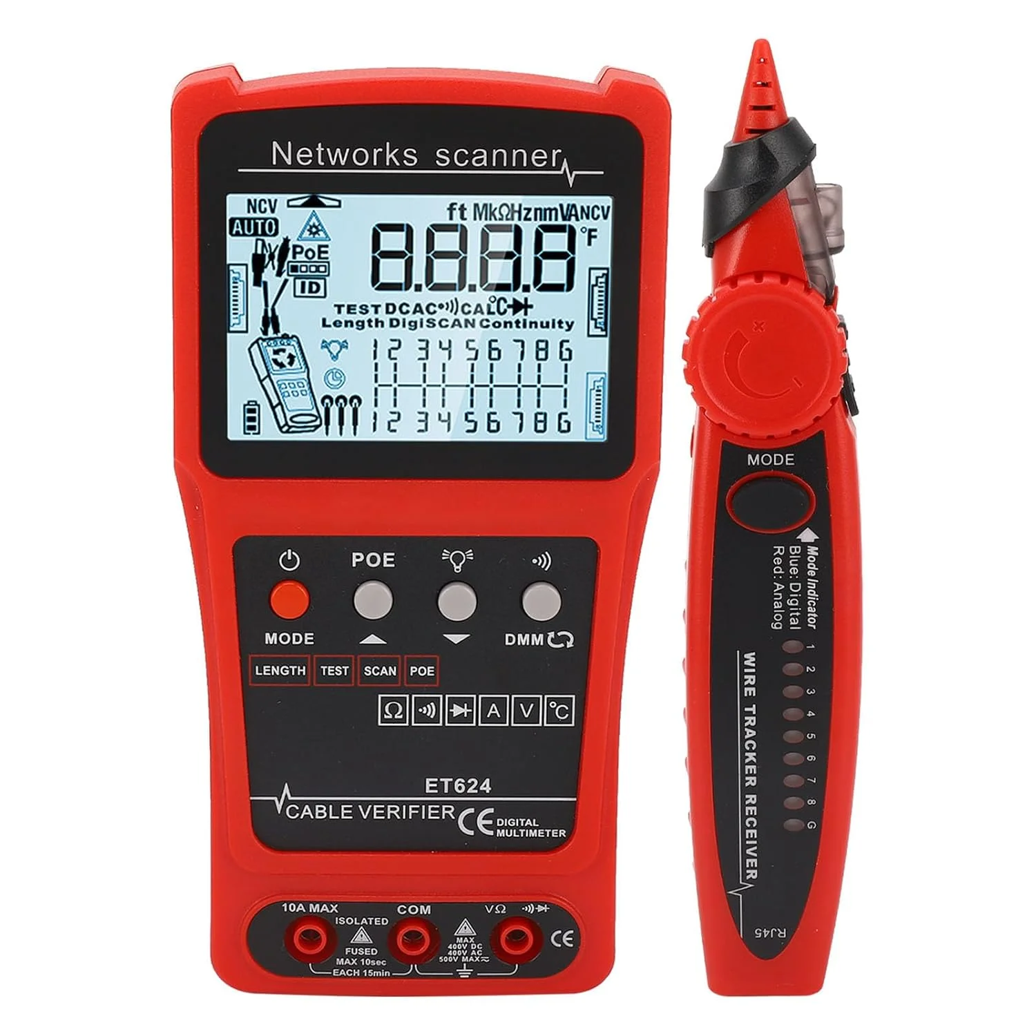 تستر کابل چند منظوره Elprico - ردیاب خط کابل Cat5 Cat6، آنالیزور مدار دیجیتال برای تشخیص و عیب یابی