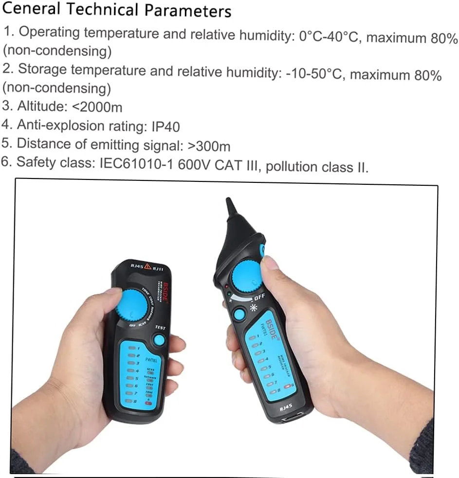 تستر کابل شبکه چند منظوره LCD مدل Eacam، ردیاب سیم RJ11 RJ45