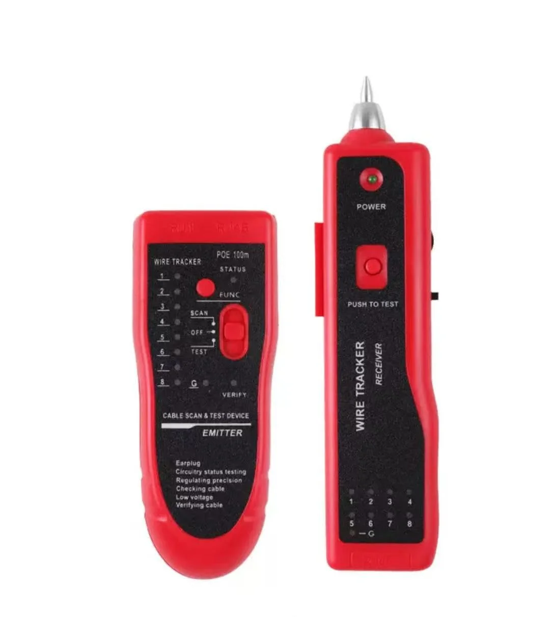 ردیاب سیم RJ11 RJ45، ردیاب چند منظوره کابل شبکه اترنت LAN، تستر خط تلفن، بررسی تداوم (قرمز)