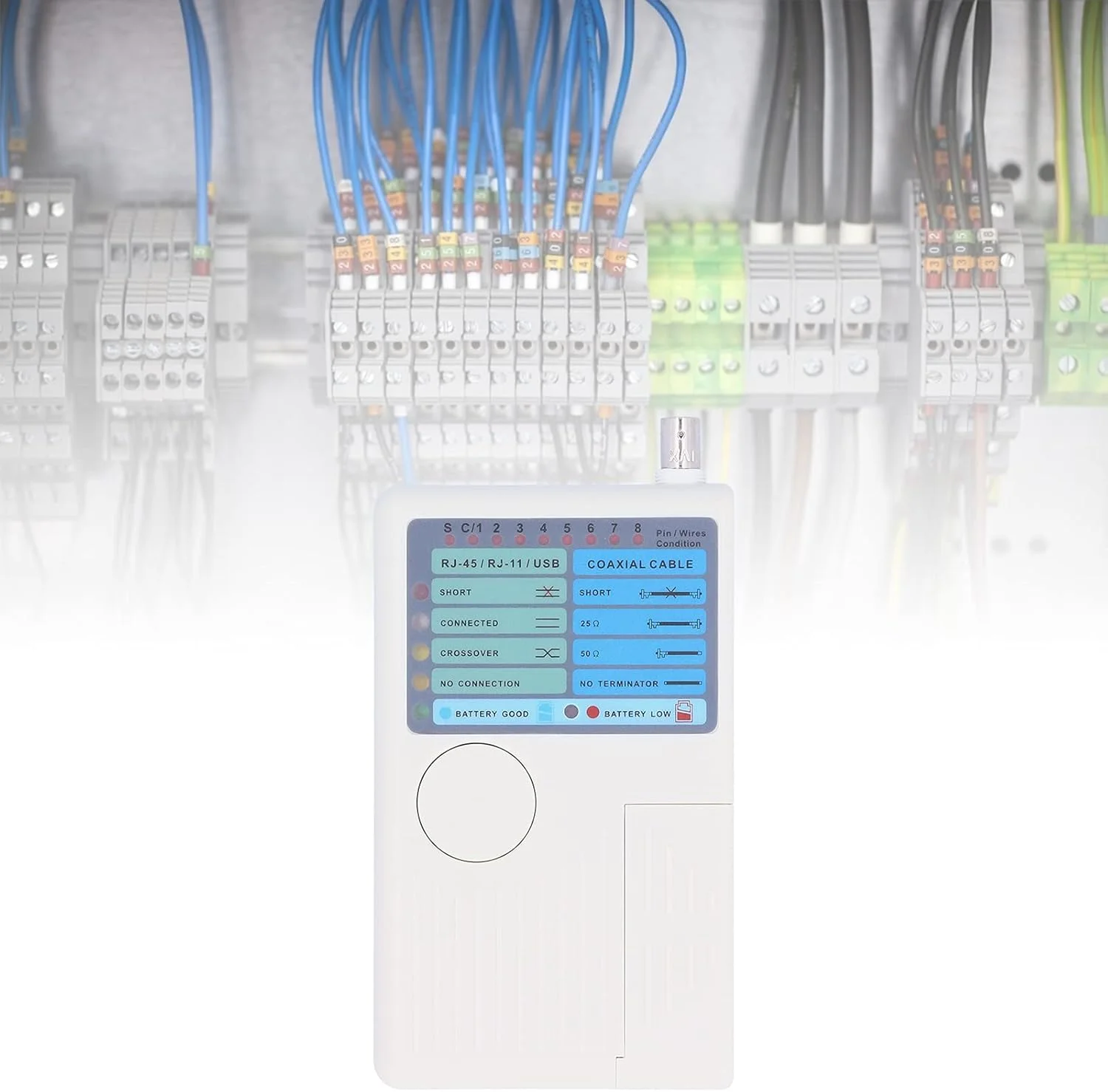 تستر کابل کواکسیال Eujgoov، تستر شبکه چند منظوره، ابزار تست کابل RJ11/RJ45/USB/BNC