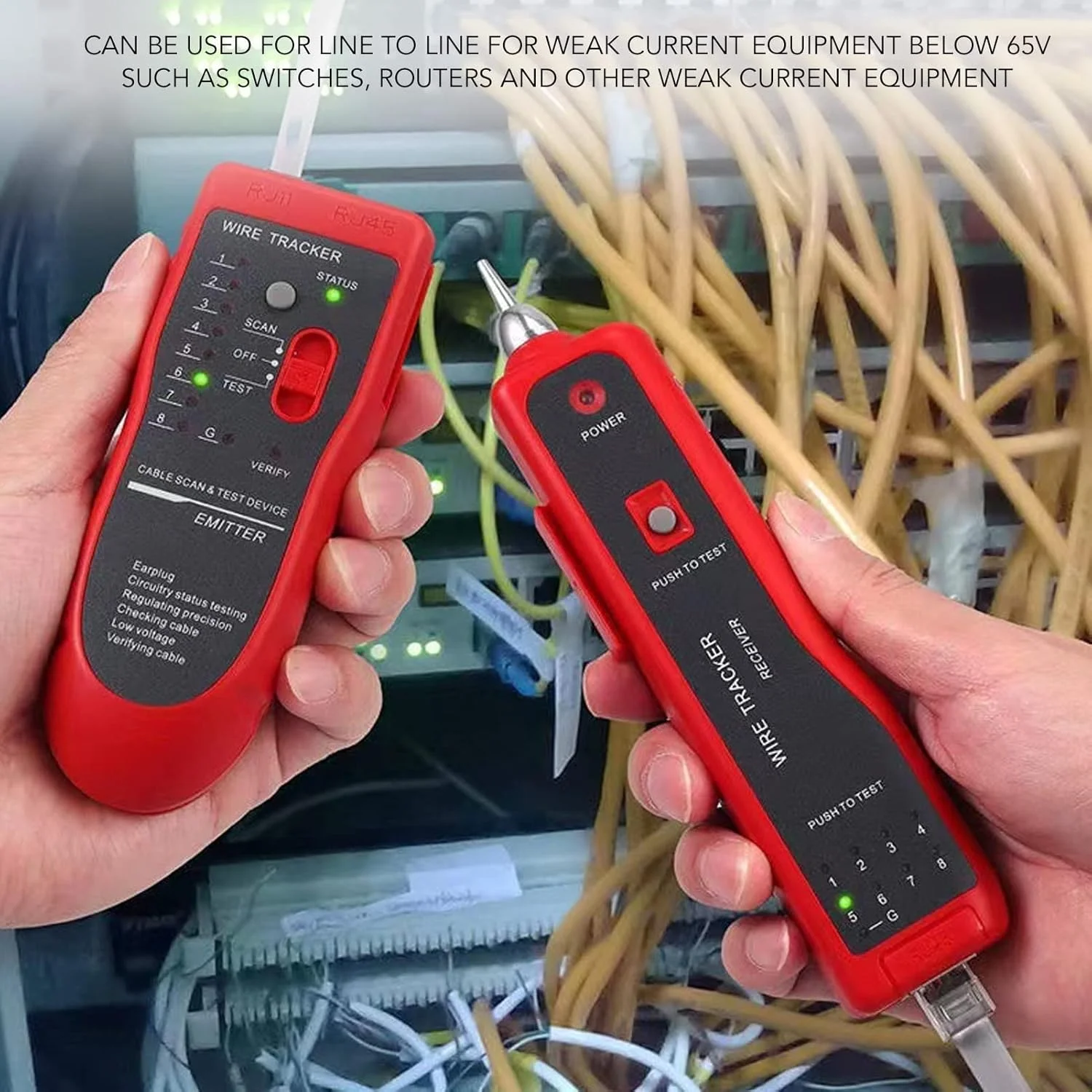 کیت تست کابل Eujgoov، ردیاب خطوط الکتریکی، تست کننده کابل اترنت، سیم چند منظوره با گوشی