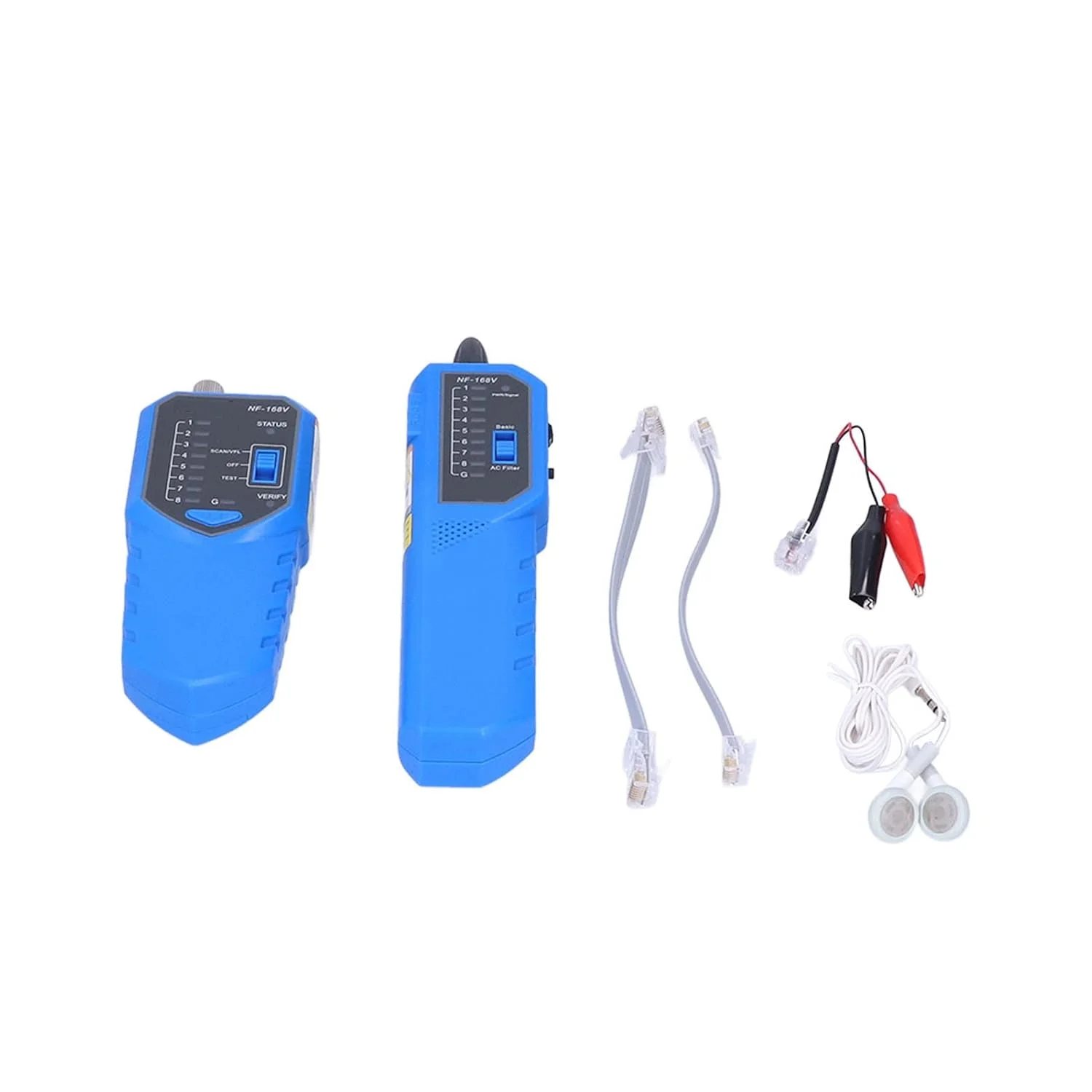 تستر کابل و ردیاب سیم فایفیسی مدل NF-168V با نور قرمز 650 نانومتری، ضد تداخل، POE، اترنت، CAT5، CAT6 برای تشخیص خط