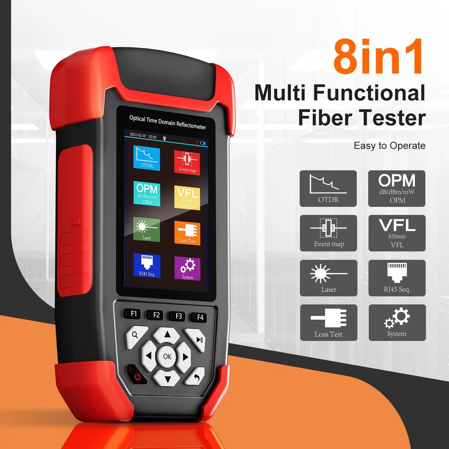 تستر فیبر نوری OTDR مدل Fawoonu NF-981، رفلکتومتر فیبر نوری 24/22dB، تستر فیبر نوری، ابزار یافتن نقطه شکست و کابل فیبر نوری