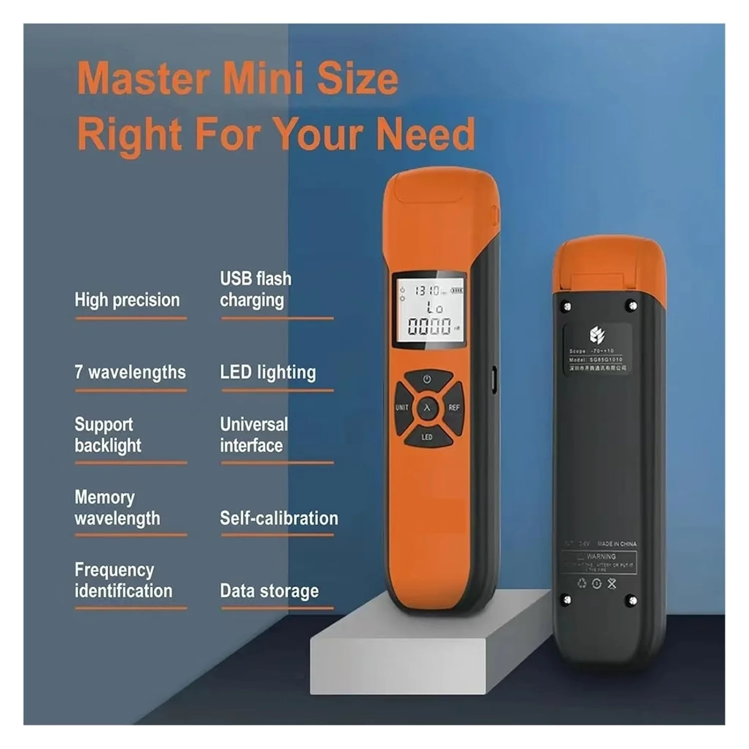 ابزار تست فیبر نوری G10، تستر نوری، ابزار تست کابل شبکه، OPM، نورپردازی LED، VFL، USB (-70 تا 6dBm)