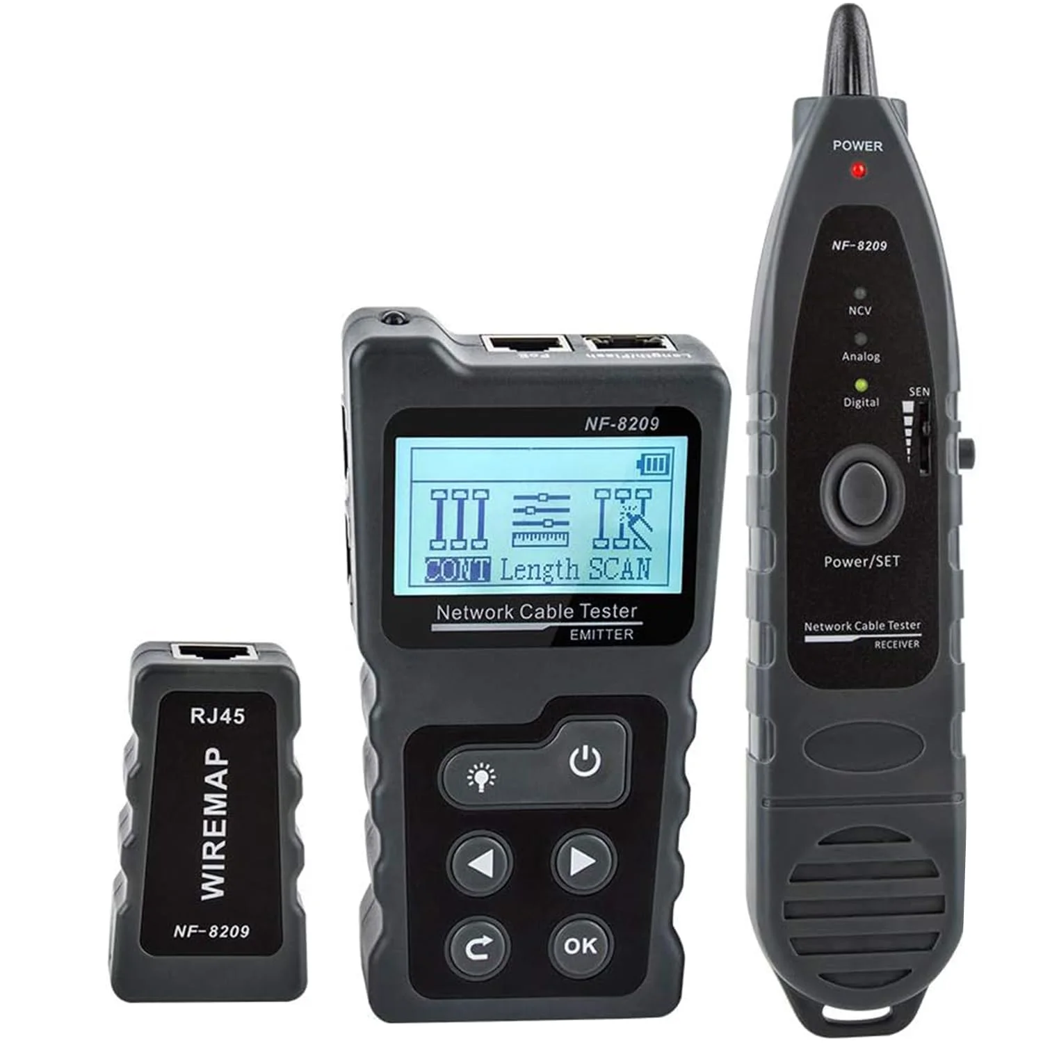 تستر کابل شبکه، تستر کابل POE، تستر RJ45، تستر فیبر نوری مجهز به عملکرد روشنایی