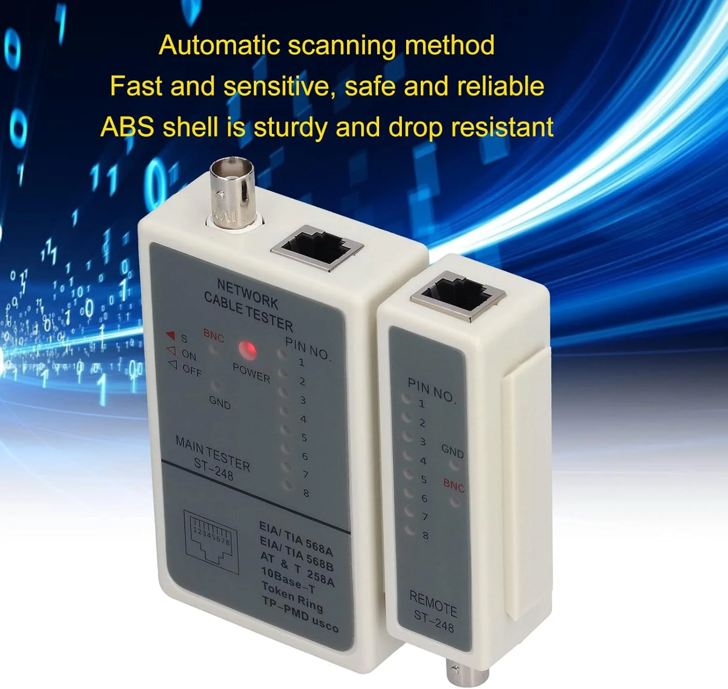 تستر کابل Folany، بدنه ABS حساس برای کابل های RJ45 RJ12 RJ11