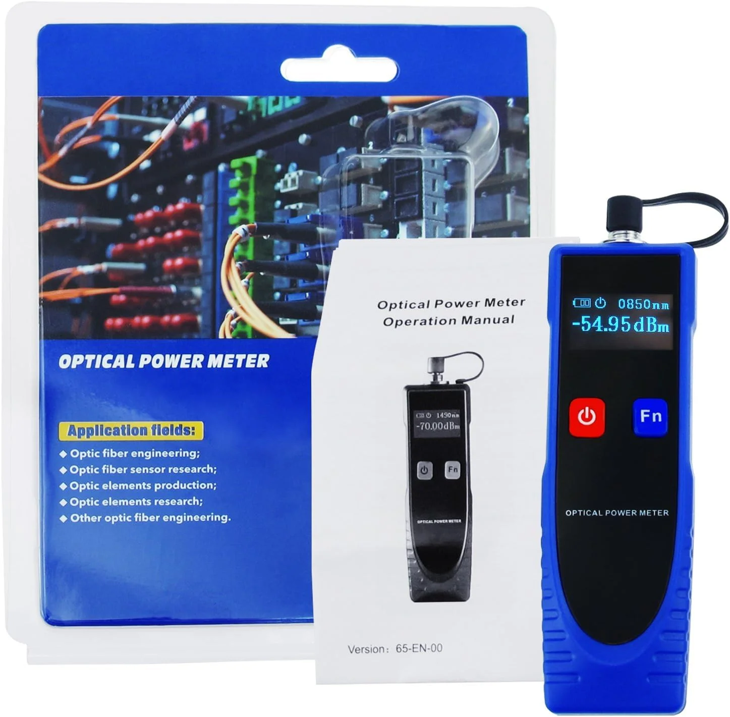 دستگاه سنجش توان نوری دیجیتال GAIN EXPRESS، محدوده -70 تا 6dBm با 6 طول موج نوری، تستر قابل حمل کابل فیبر نوری با مبدل FC برای FC/SC/ST