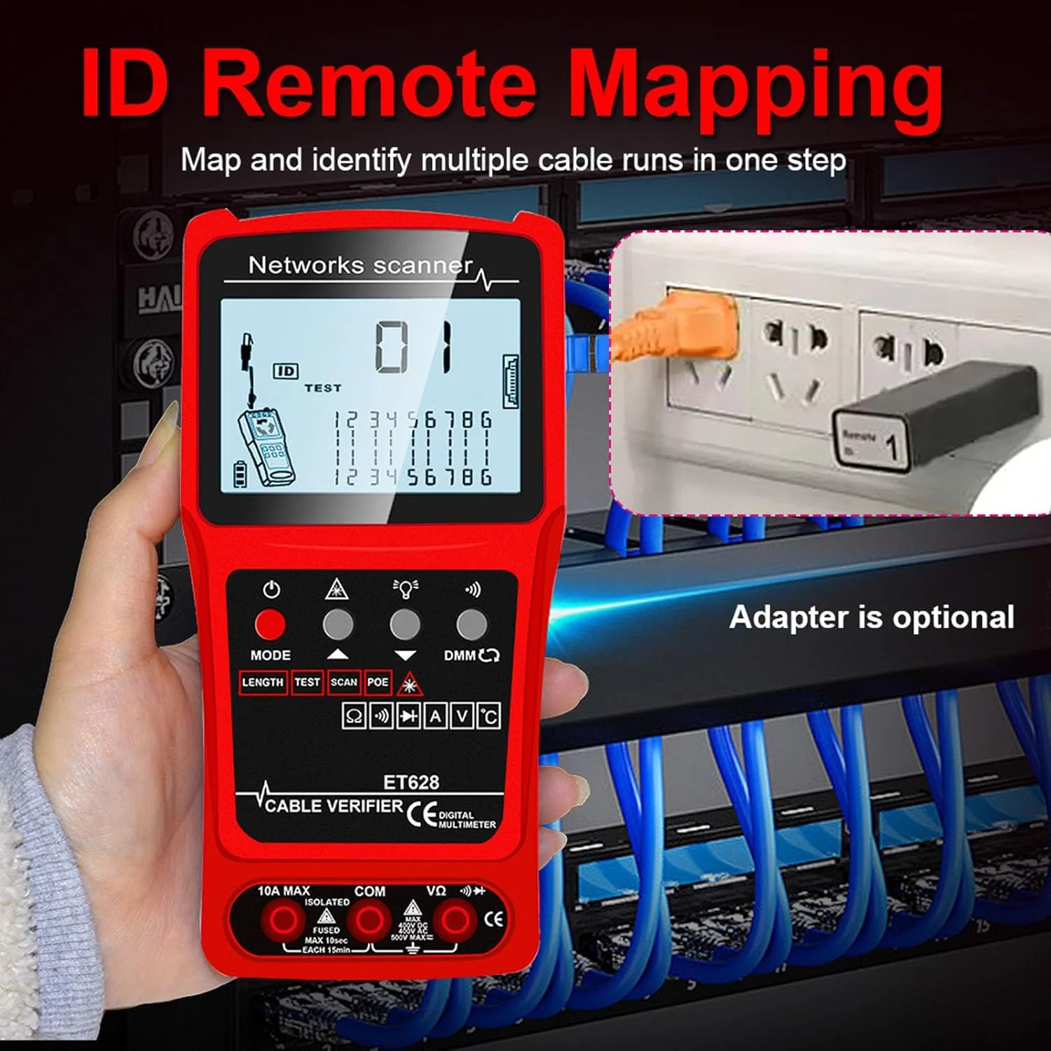 تستر سیم، تستر کابل شبکه، ردیاب خط CAT5 CAT6، آنالایزر مدار دیجیتال، تستر پیوستگی کابل با باتری، برای تست شبکه الکتریکی تستر سیم، تستر کابل شبکه، ردیاب خط CAT5 CAT6، آنالایزر مدار دیجیتال، تستر پیوستگی کابل با باتری، برای تست شبکه الکتریکی
