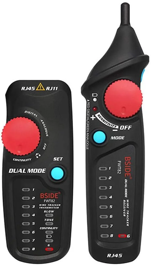 ردیاب کابل شبکه دو حالته BSIDE FWT82، تستر سیم، تونر RJ45 RJ11 اترنت LAN، ردیاب خط، یابنده