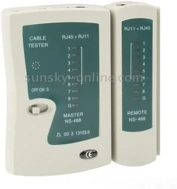 تستر کابل شبکه RJ45 RJ11 RJ12 Cat5 UTP ابزار شبکه (سفید) لوازم جانبی شبکه