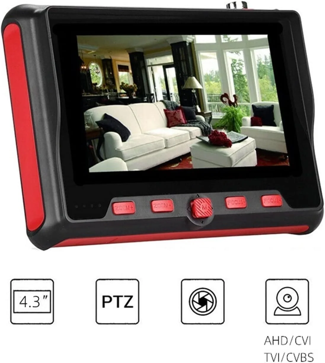 تستر دوربین مداربسته HANEFRE با صفحه نمایش 4.3 اینچی، تستر قابل حمل HD 8MP AHD، صفحه نمایش TFT LCD، تست ویدئو آنالوگ، تست کابل، کنترل PTZ، خروجی برق
