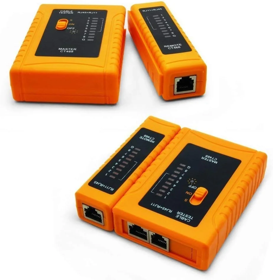 تستر کابل شبکه RJ45 آی‌ام‌بی‌ای‌پرایس برای تست سیم تلفن و کابل‌های RJ45/RJ11/RJ12/CAT5/CAT6/CAT7 UTP