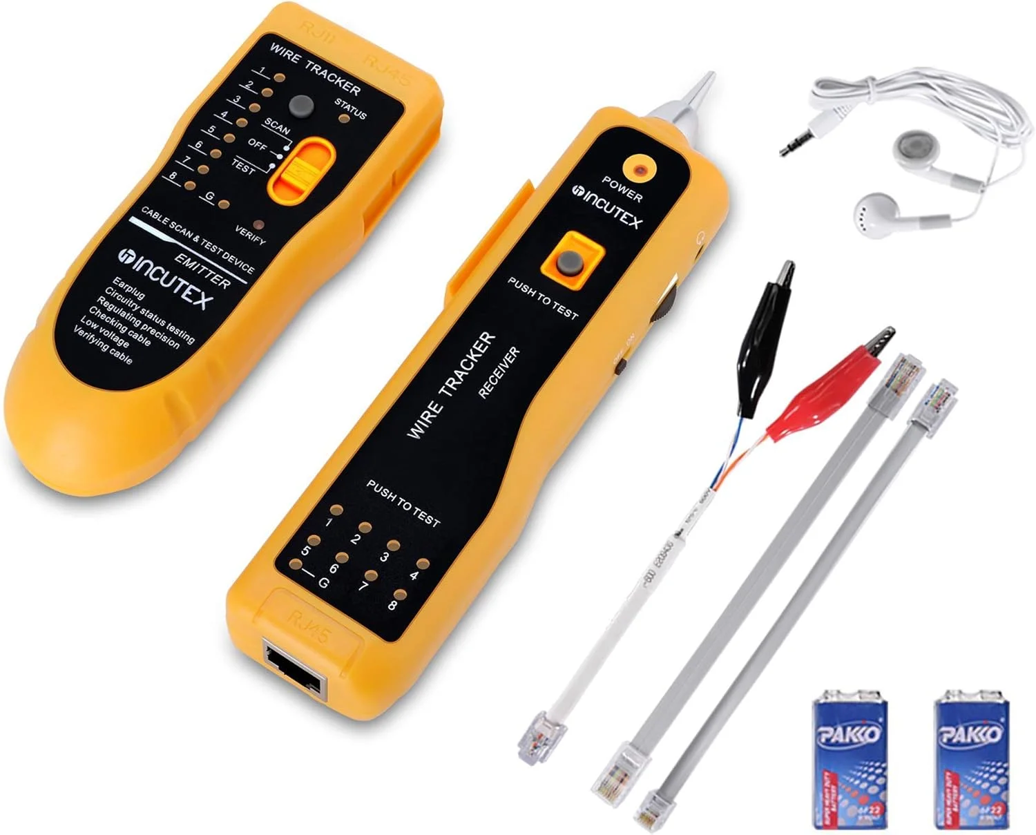 دستگاه ردیاب کابل Incutex LAN RJ45/RJ11 - ردیاب کابل، تستر کابل، تستر شبکه، تستر سیم تلفن