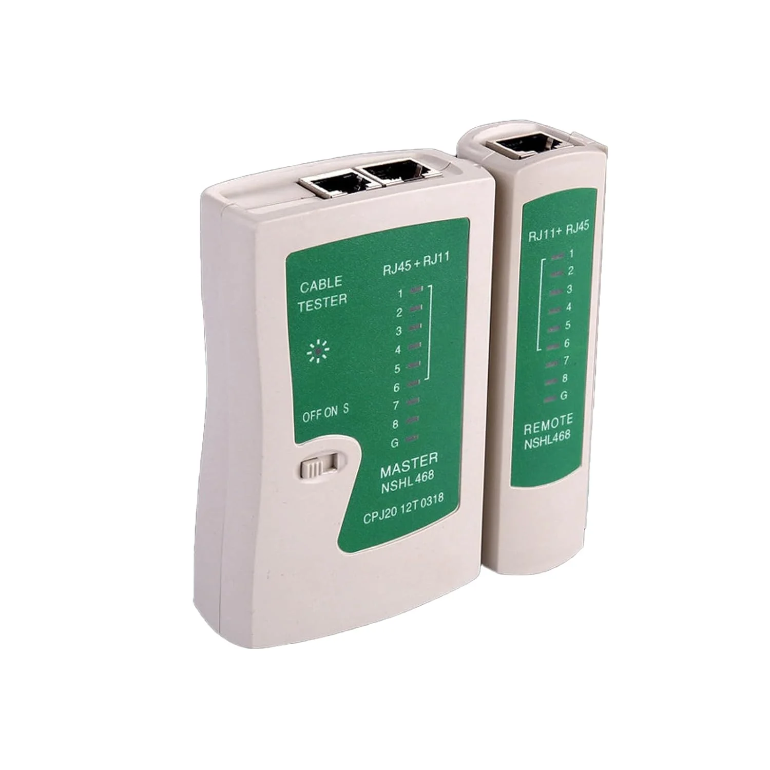 تستر کابل شبکه دستی (با چراغ نشانگر LED)، ابزار تست اتصال پهنای باند اینترنت کابل اترنت شبکه، ردیاب خط تلفن (رابط های RJ45 و RJ11)