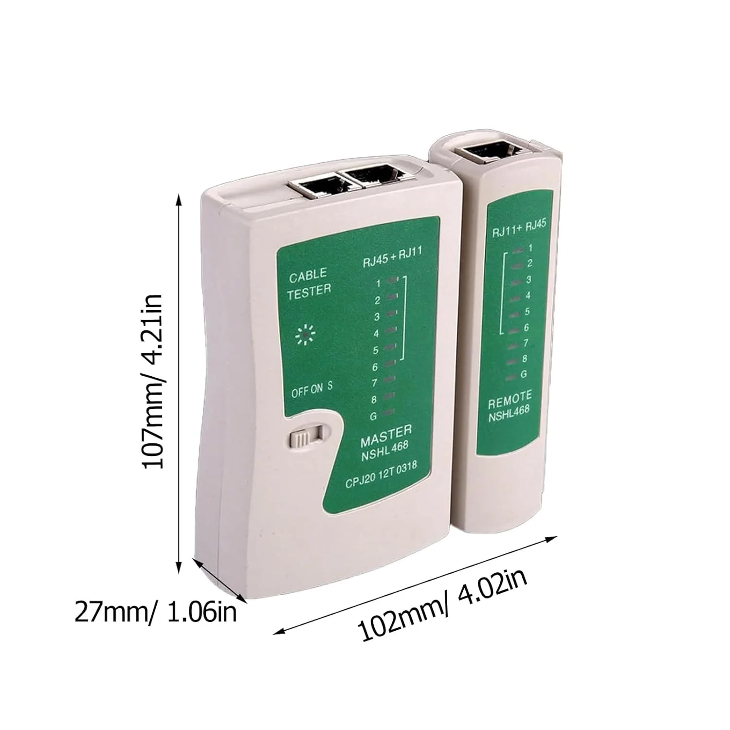 تستر کابل شبکه دستی (با چراغ نشانگر LED)، ابزار تست اتصال پهنای باند اینترنت کابل اترنت شبکه، ردیاب خط تلفن (رابط های RJ45 و RJ11) تستر کابل شبکه دستی (با چراغ نشانگر LED)، ابزار تست اتصال پهنای باند اینترنت کابل اترنت شبکه، ردیاب خط تلفن (رابط های RJ45 و RJ11)