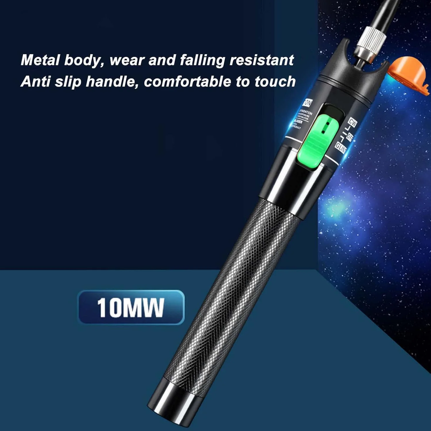 تستر کابل فیبر نوری قلمی آلیاژ آلومینیوم با رابط 2.5 میلی‌متری، نور قرمز، تراشه با عملکرد بالا و اندازه جمع و جور برای تشخیص ارتباطات