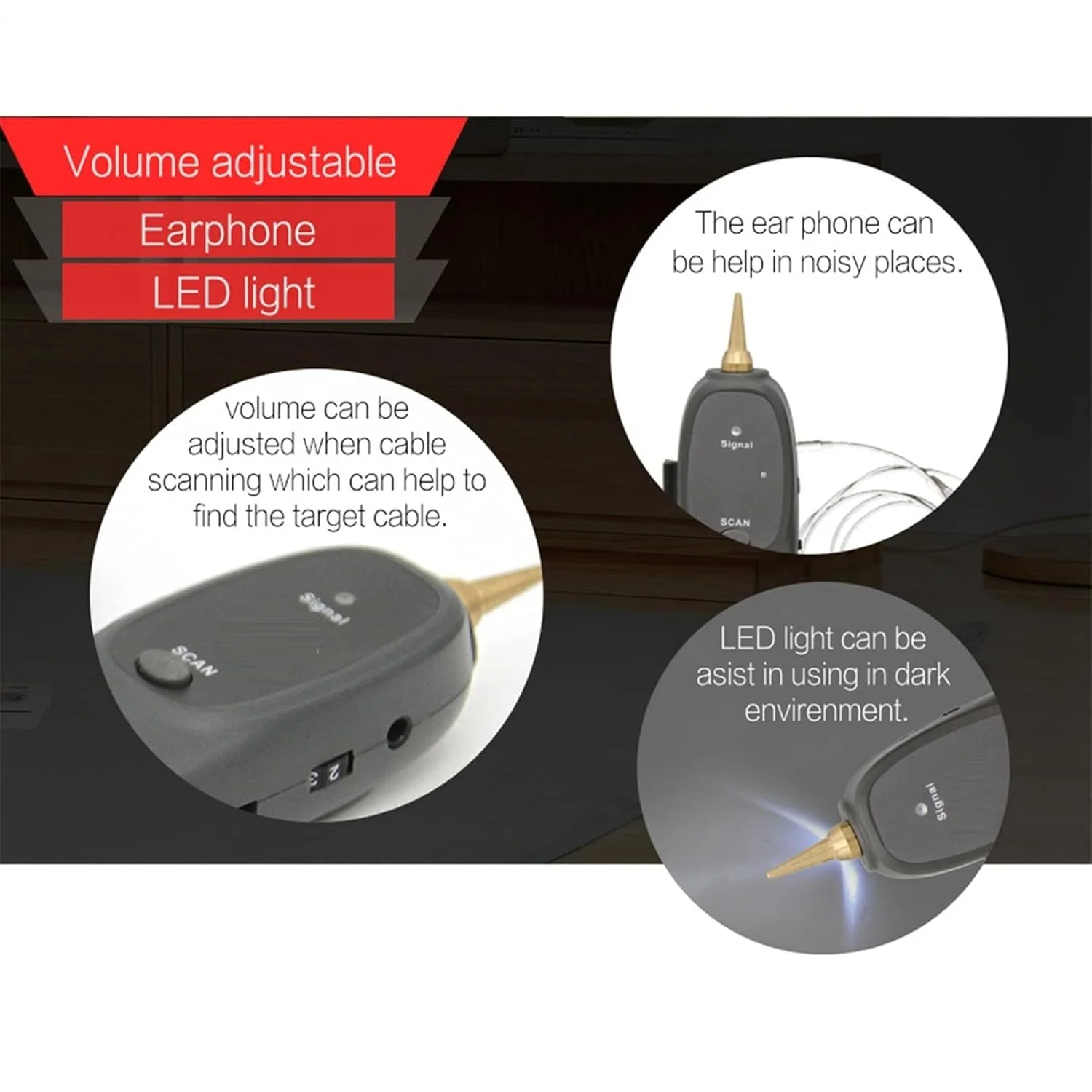 تستر کابل شبکه JACOJE، ردیاب خط تلفن، تونر، تستر کابل اترنت LAN، ابزار تست پیوستگی خط NF-811 RJ45 RJ11 برای استفاده در منزل، کار یا DIY!