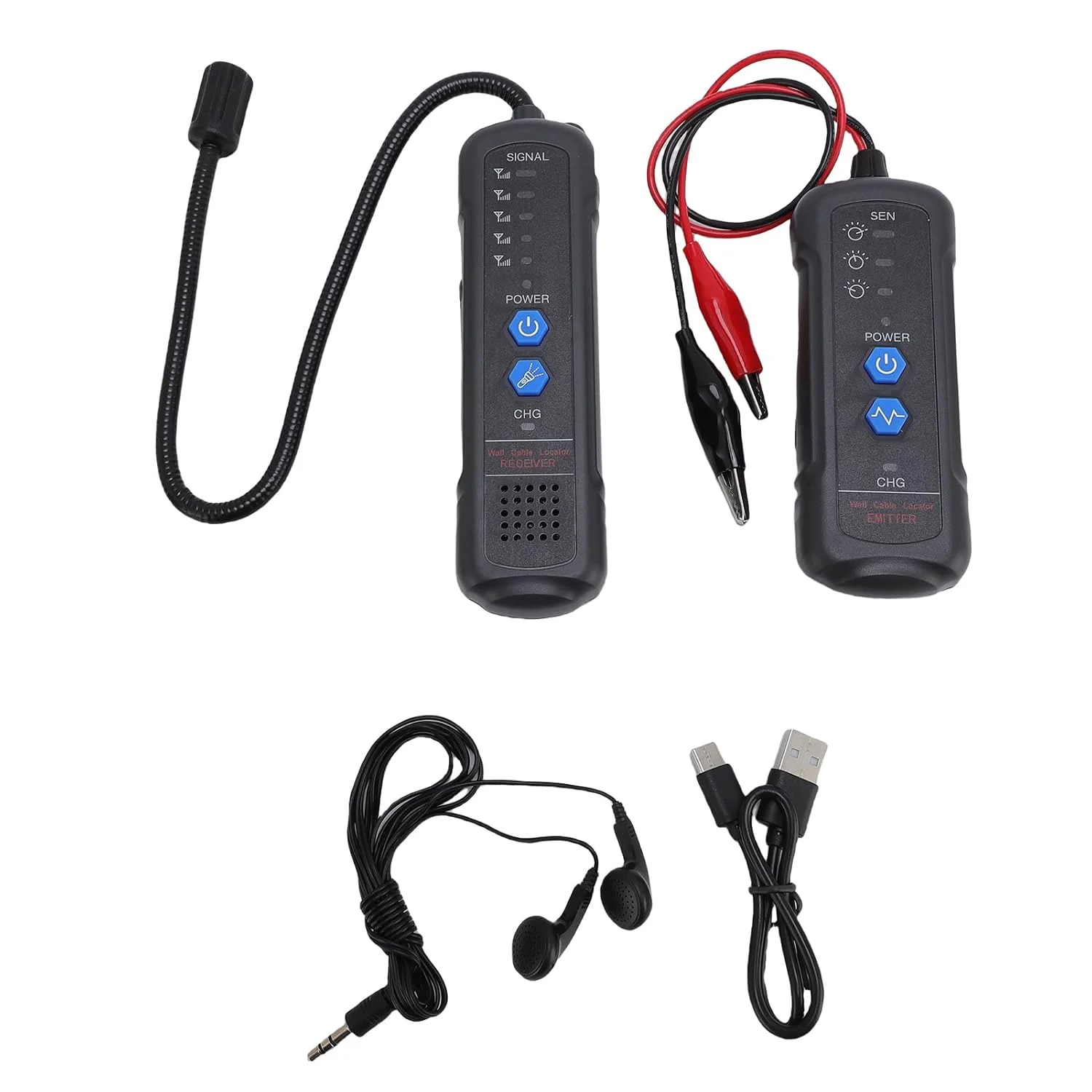 ردیاب سیم زیرزمینی چند منظوره Jectse - ردیاب کابل با عمق قابل تنظیم 2 متری و طول 500 متری برای خطوط مخفی - طراحی با باتری