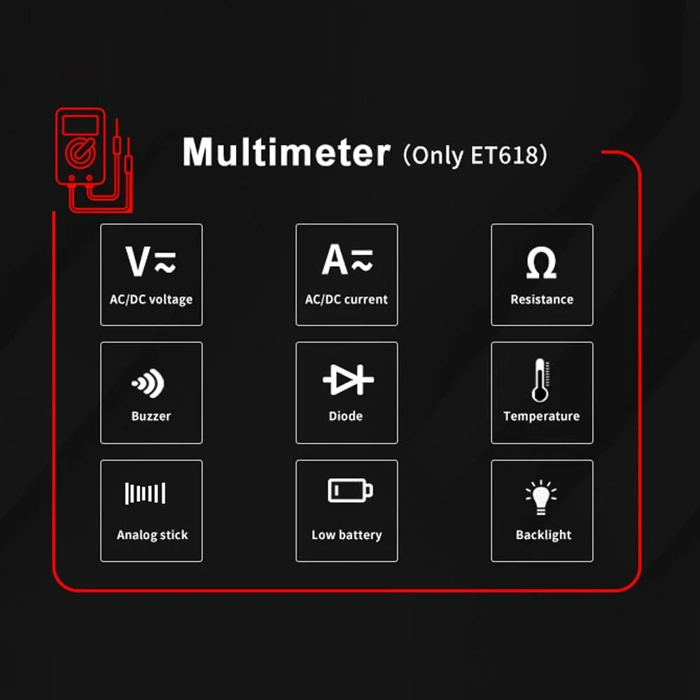 تستر کابل قابل حمل ET616 با صفحه نمایش LCD، جستجوی آنالوگ و دیجیتال، تست POE، جفت یابی کابل، حساسیت قابل تنظیم، اندازه گیری طول کابل شبکه، ردیاب اتصال کوتاه و مدار باز