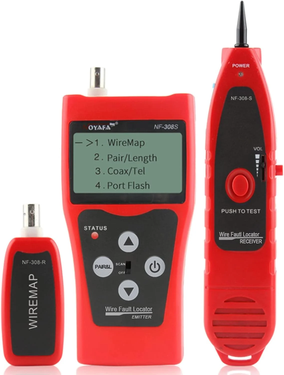 تستر کابل شبکه چند منظوره LCD Joleritc، یابنده خط با دقت بالا، تستر خط کواکسیال RJ11 RJ45، یابنده طول سیم با 1 آداپتور از راه دور