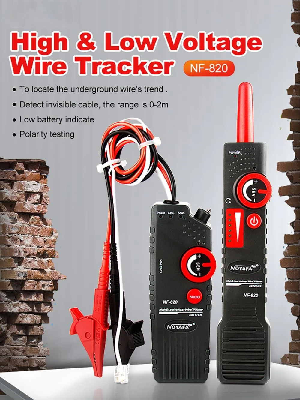 Joleritc NF-820 - طراحی کابل زیرزمینی با ولتاژ بالا و پایین برای تست کننده کابل شبکه 220-380 ولت، تشخیص سیم برای کابل های دیواری و زیرزمینی