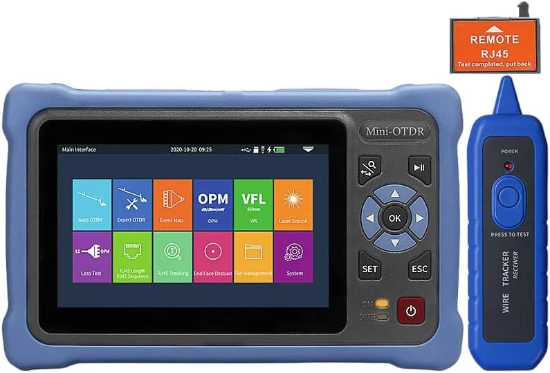 تستر فیبر نوری KEhtu OTDR، رفلکتومتر دامنه زمانی OTDR 1310/1550 نانومتر، صفحه نمایش 4.3 اینچی، برد 100 کیلومتر، کیت ابزار فیبر نوری، تستر کابل اترنت ابزار تست شبکه