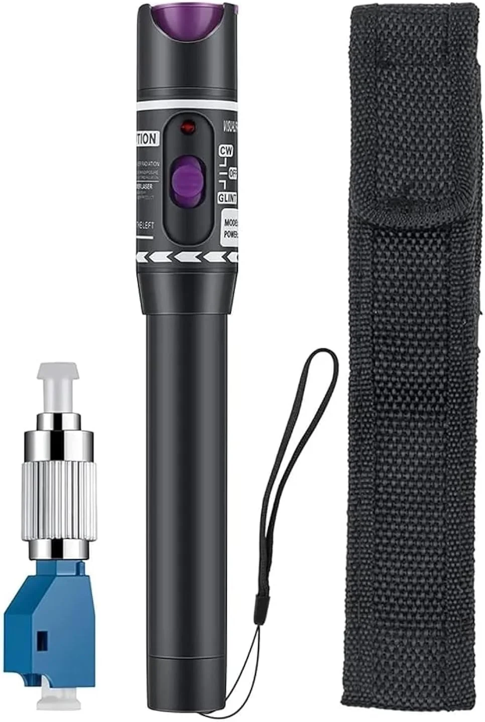 ردیاب عیب یابی فیبر نوری MSA 30MW VFL، تستر کابل، رابط قلمی LC/FC/SC/ST، آشکارساز منبع نوری با آداپتور مادگی FC به LC (آلومینیومی) 30 کیلومتر