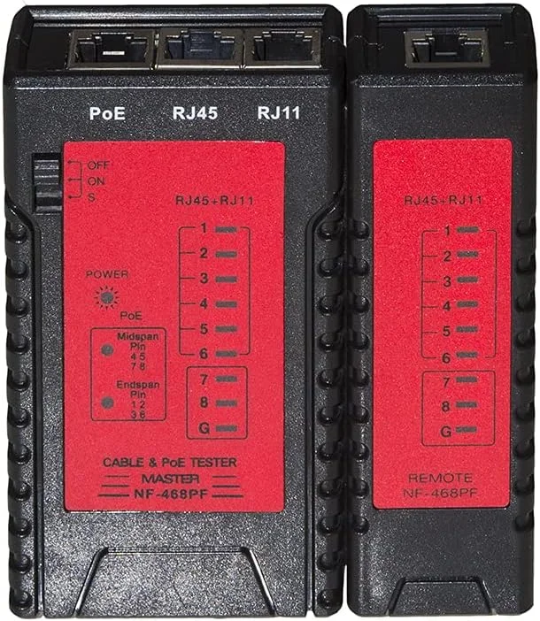 تستر شبکه برای کابل های RJ11، RJ45 و شبکه های POE