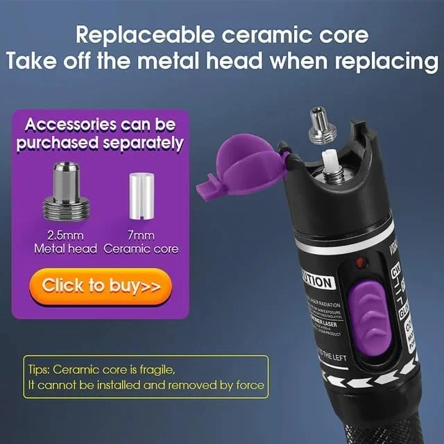 ردیاب عیب یابی فیبر نوری MSA 30MW VFL، تستر کابل، رابط قلمی LC/FC/SC/ST، آشکارساز منبع نوری با آداپتور مادگی FC به LC (آلومینیومی) 30 کیلومتر