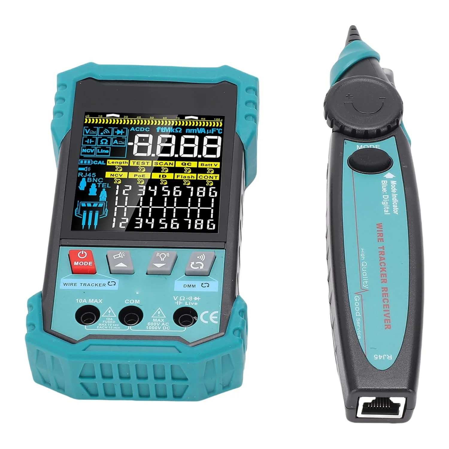 تستر کابل شبکه، کابل چند منظوره، مولتی متر PoE NCV اندازه گیری طول 400 متری، پورت چشمک زن ابزار تست سیم اترنت