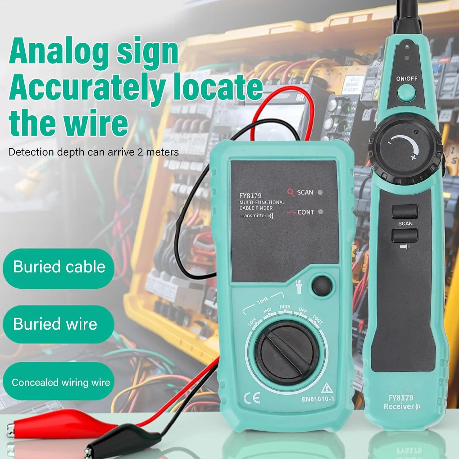 ردیاب کابل زیرزمینی، سیم یاب با گوشی برای سیم های کنترل حصار سگ و آبیاری، ردیاب چند منظوره ضد تداخل