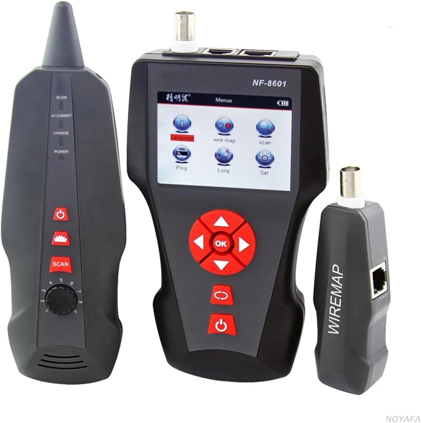 تستر فیبر نوری LZFuiop ردیاب خط شبکه چند منظوره تستر طول کابل LCD تستر نقطه شکست عملکرد پینگ POE و -talk ابزار تست خط تلفن NF-8601