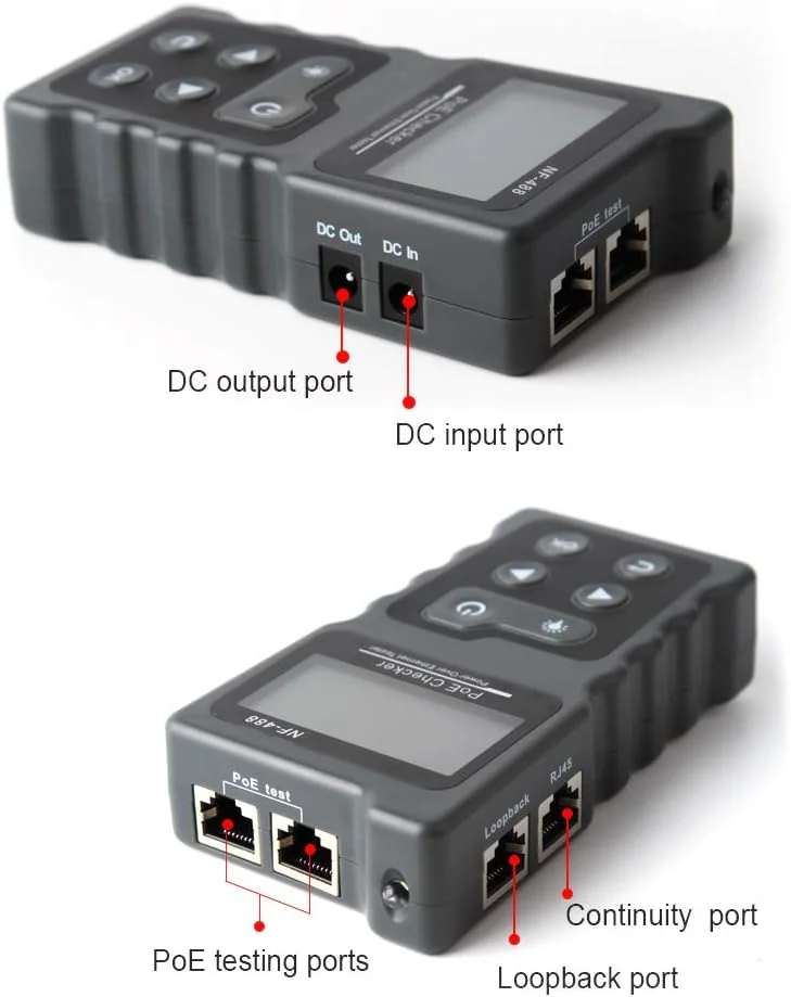 تستر کابل شبکه LCD چند منظوره LZFuiop، تستر ولتاژ و جریان PoE آنلاین با تستر کابل