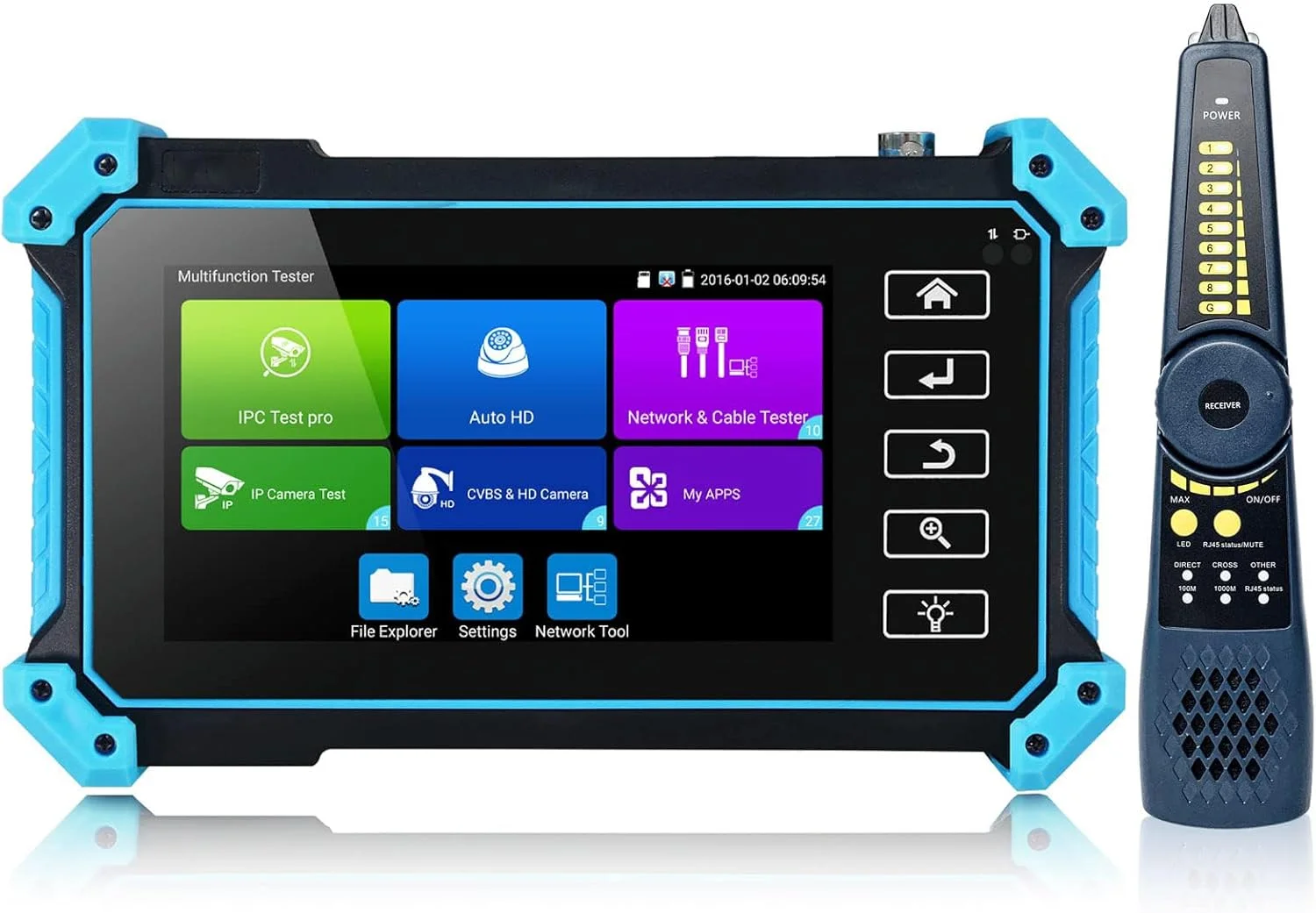 تستر دوربین مداربسته تحت شبکه 8 مگاپیکسلی MAKINGTEC با ردیاب کابل، IPC-5100C Plus تست دوربین مداربسته AHD CVI TVI CVBS IP نمایشگر 4K HD مانیتور ویدئویی 5 اینچی IPS صفحه لمسی IPC پشتیبانی از POE PTZ WiFi RS485 HDMI & VGA